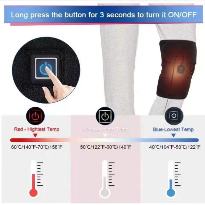 Electric Heating Knee Massage Tool with Adjustable Temperature, Plug In and Use Knee Warmer for Health and Protective Belt