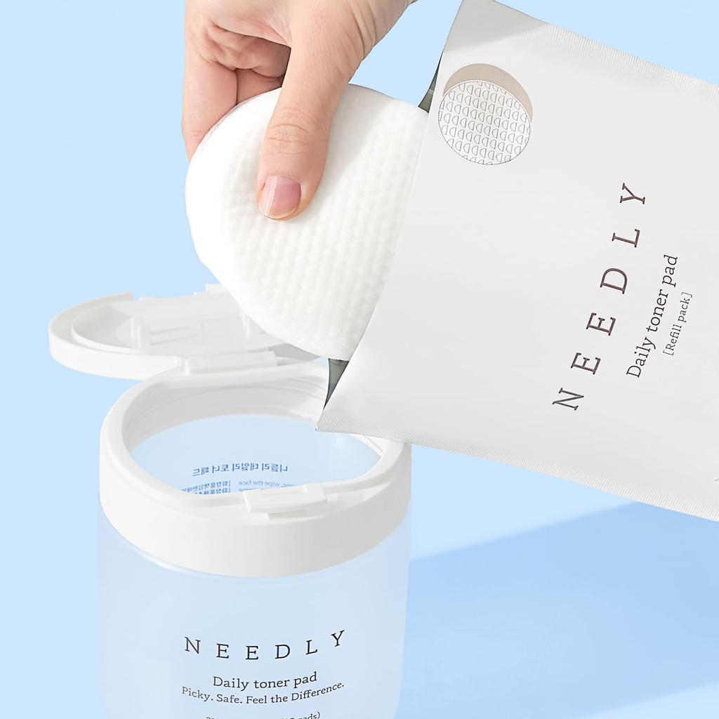 NEEDLY Moisturizing Daily Toner Pads Korean Cosmetics Refill (Hyaluronic Acid) - - 80-Pack
