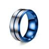 New European & American Men's Double Bevel Brushed Matte Wedding Ring - Simple Design, Hot Selling