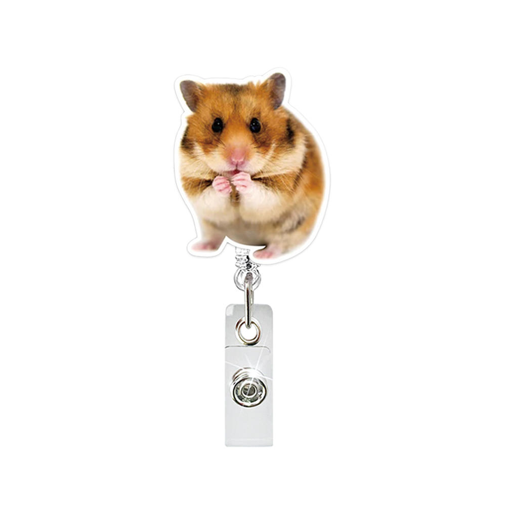 Funny Cat Expression Retractable Hospital Nurse Badge Holder Reel Cute Cartoon Meow Id Tag Work Card Holder Keychains