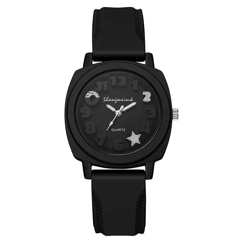 Fashion Women 3D Arabic Dial Quartz Watch Candy Color Silicone Band Square Watch Ladies Wristwatch Luxury Clock Gift Reloj Mujer