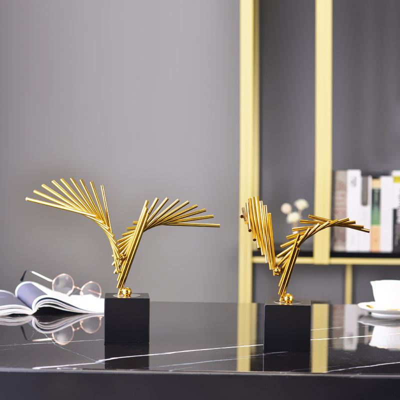 Abstrakt Marmorbas Metall Örn Staty Prydnader Hem Vardagsrum Skulptur Dekoration Hotell Kontor Skrivbord Figurer Tillbehör