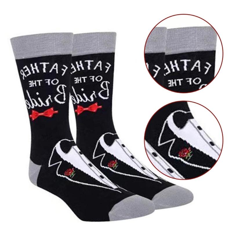 Wedding Socks for Father of the Grooms and Bride Novelty Dad Cotton Crew Socks Gift for Celebrations and Everyday Wear