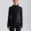 Women's Autumn Sports Jacket Waist Slim Fit Zipper Shirt Long Sleeve Warm Stand Collar Yoga Wear Top