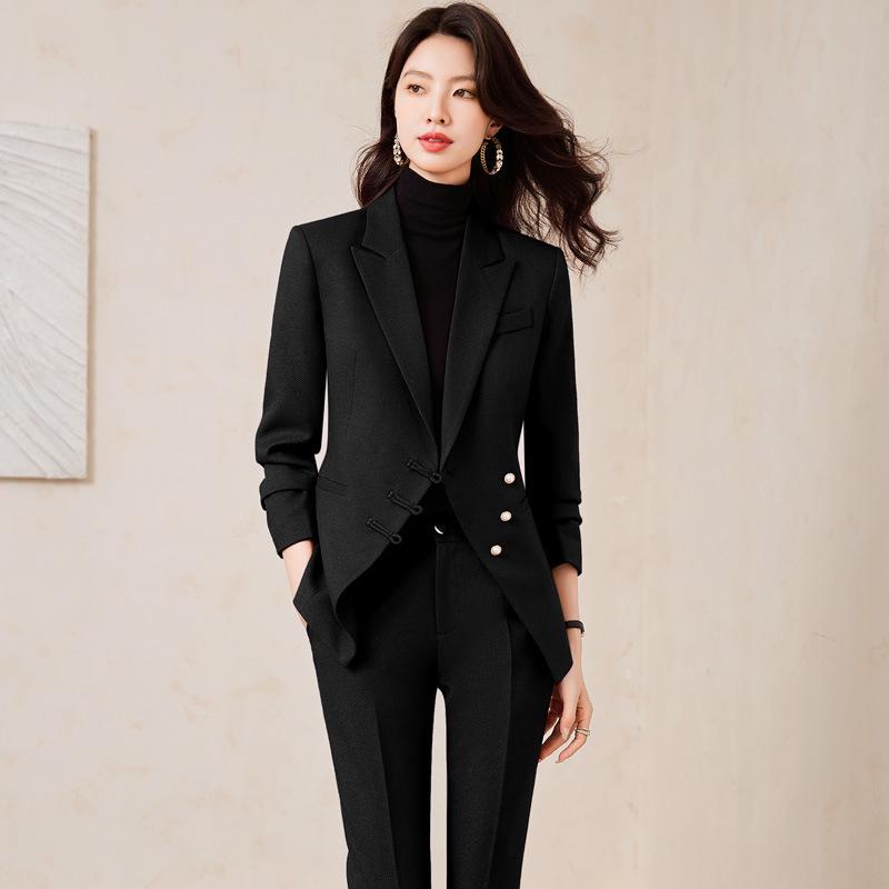 Women's High-End Red Blazer Suit - Casual, Professional, Celebrity Style for Autumn/Spring