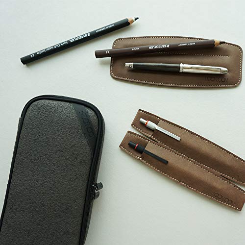 LOONLOON 663 Stone Pencil Case, Black, Large Capacity, Stylish, Two-Story, Multifunctional