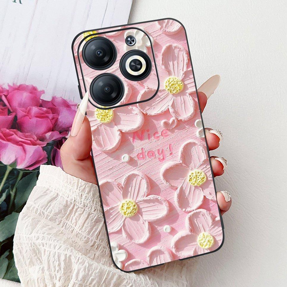 Cover For Infinix Smart 8 X6525 Back Casing Smart8 Colorful Butterfly Flower Luxury Painting Phone Case Transparent Soft TPU