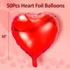 10-50Pcs 10In Heart Shaped Foil Balloons for Valentines Decoration Marriage Engagement Anniversary Party Romantic Occasions