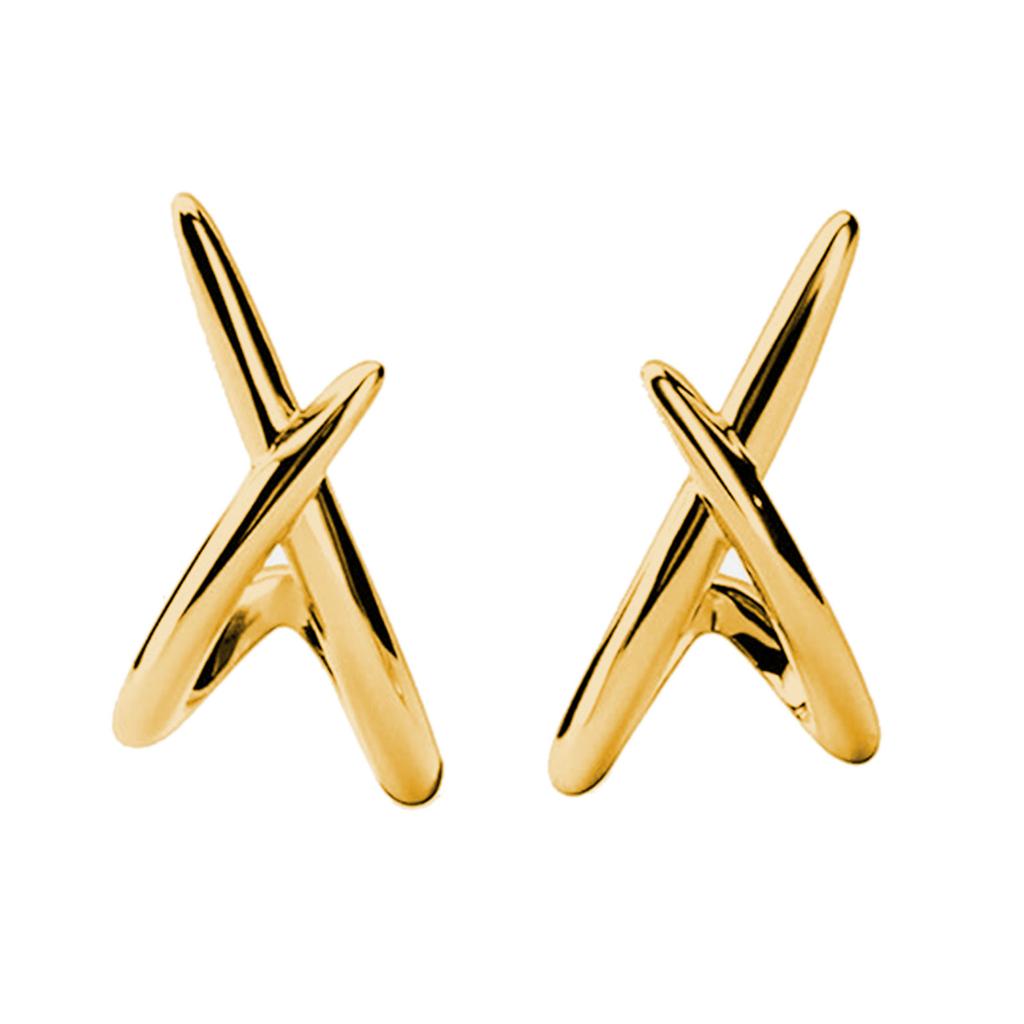Elegant Crosses Design Studs Earrings Jewelry For Women With Gold or Silver Plated Finish And Hypoallergenic Comfort