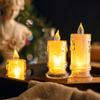 1/4/12/24pcs LEDs Flameless Candle LED Gap Column Candle, Including Battery, Perfect For Christmas Family Gatherings Candlelight Dinners