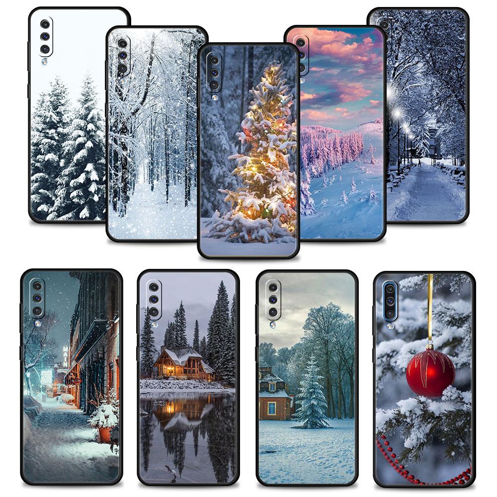 

Чехол для телефона Samsung Galaxy A70 A50 A30s A20s A20e M62 M52 M51 M32 M31 M31s M22 M21 M12 Чехол Красивый снежный пейзаж Дерево