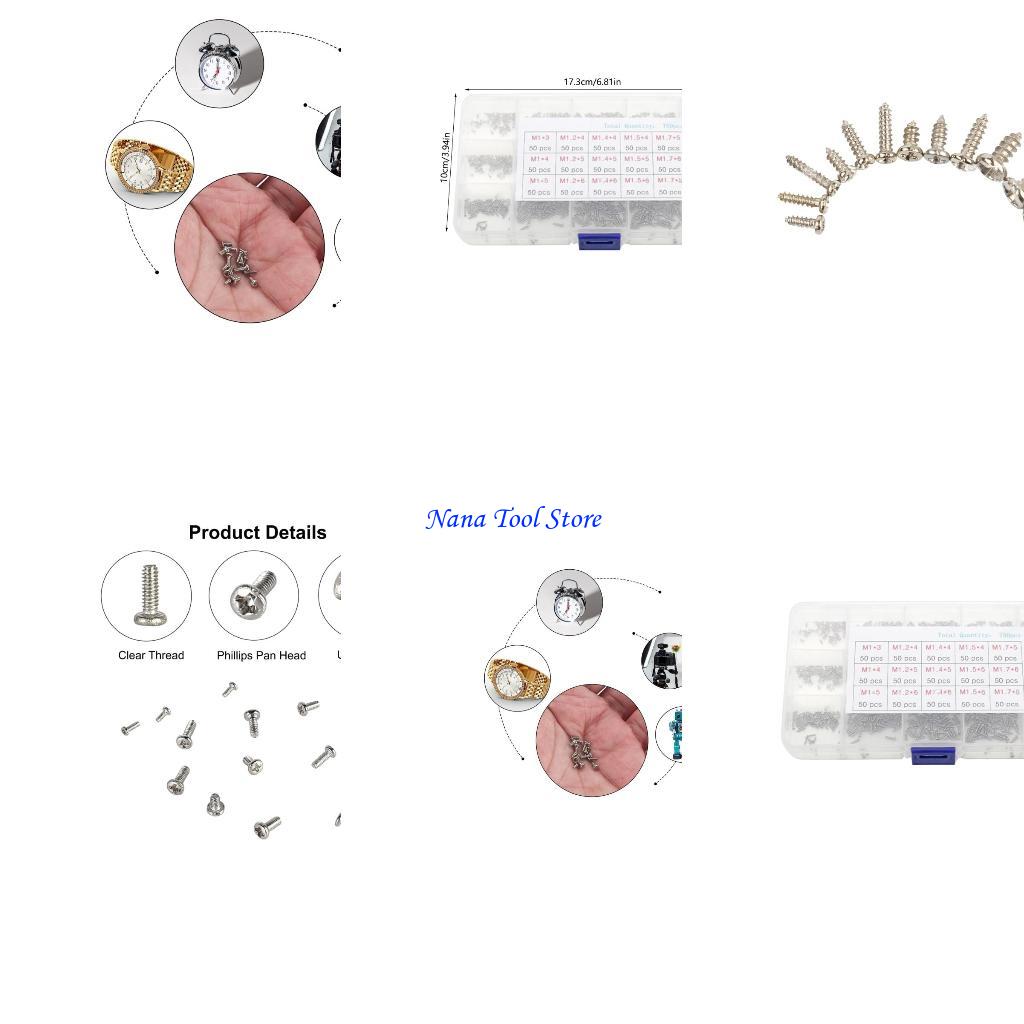 31GJ Versatile Tapping Screws Collection Pieces of Small Screws Micro Screws set for Repairing Glasses Watches & Laptops China Mainland