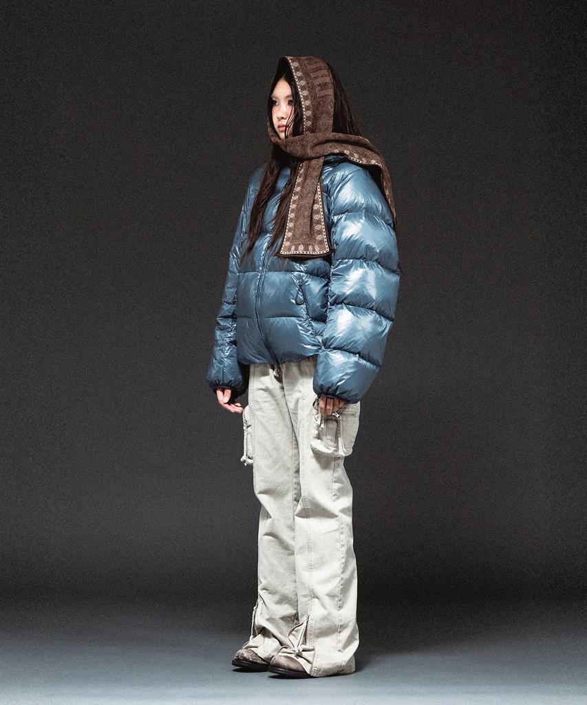 Thevinylhouse Hooded Duck Down Jacket Blue