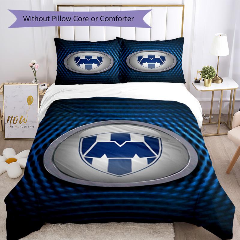 C.F.Monterrey Football Crest Art Printed Pattern Duvet Cover Set – includes 1 duvet cover and 2 matching pillowcases Bedroom decor Christmas gifts