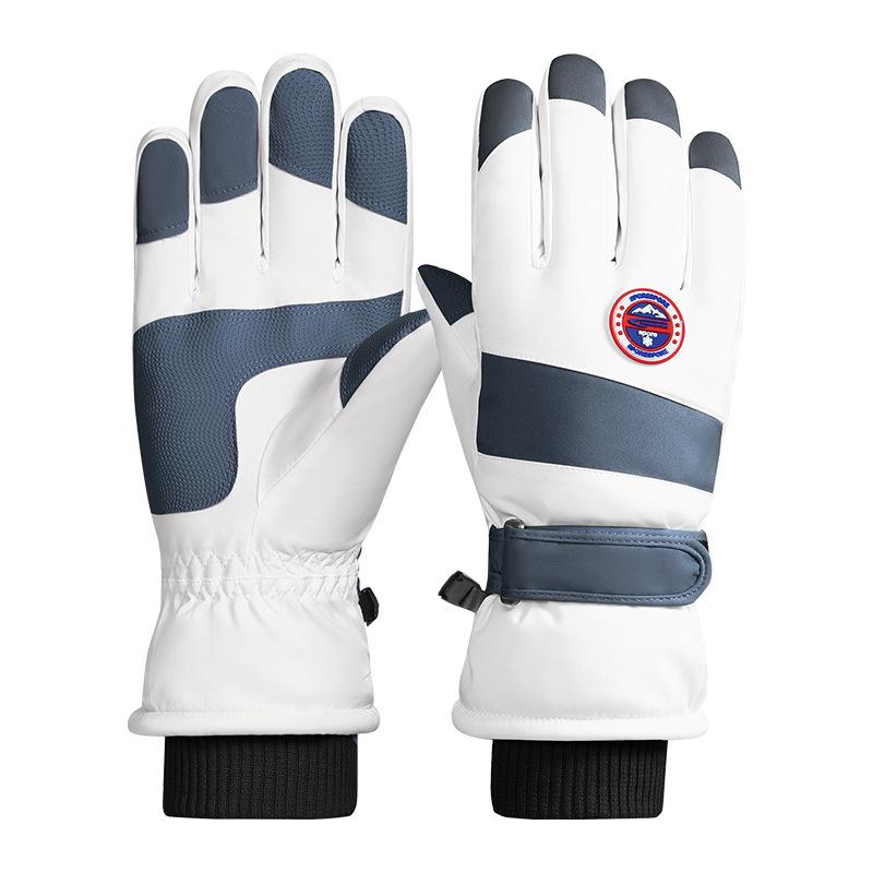 Ski Gloves Autumn and Winter Outdoor Cycling Couples Plus Velvet Thickened Windproof Cold Touch Screen Warm Gloves