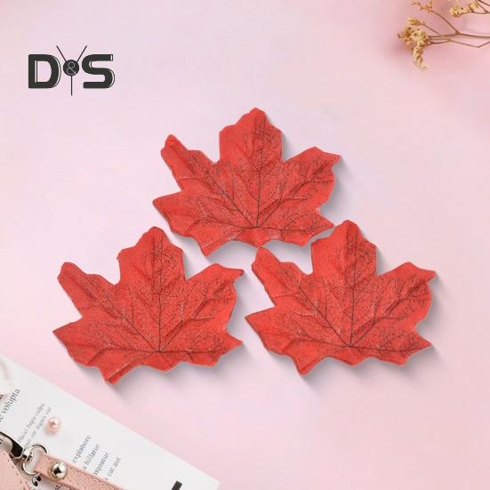 200Pcs Artificial Maple Leaf Realistic Fake Silk Colorful Fall Maple Leaves Decoration Halloween Party Thanksgiving Day Autumn Festival Decor Photo