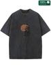 T-shirt Girocollo Lavata Retrò Traspirante Assorbi Sudore Morbida Adatta per il Pendolarismo Quotidiano e l'Uso Casual Lavabile in Lavatrice Unisex T-shirt Lavata