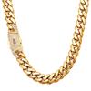 Modeschmuck Hip Hop 14mm Dicke Laminated Flach Monaco Cuban Link Kette 18K PVD Vergoldeter Edelstahl Monaco Halskette