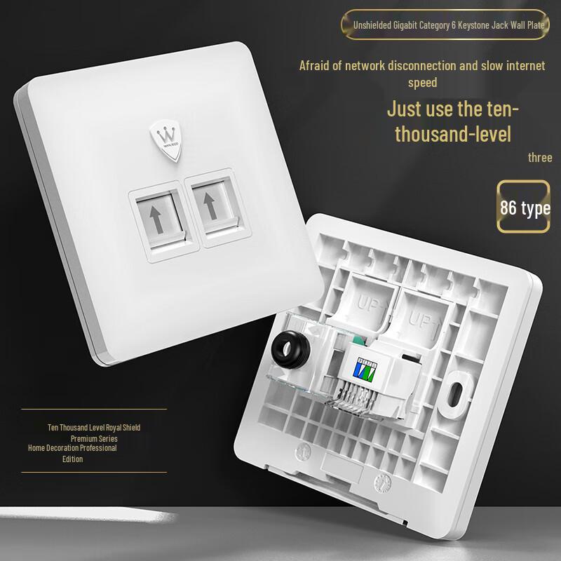 WANJEED 86-Type Network & Telephone Wall Plate