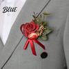 Long-lasting Color Corsage Men Suit Artificial Flower Wristlet Band Reusable