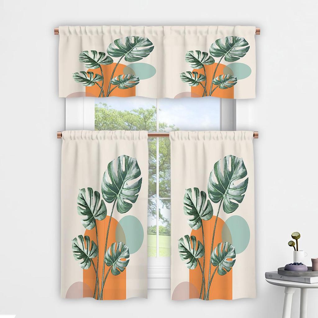 3D Floral Pattern Digital Print Kitchen Valance