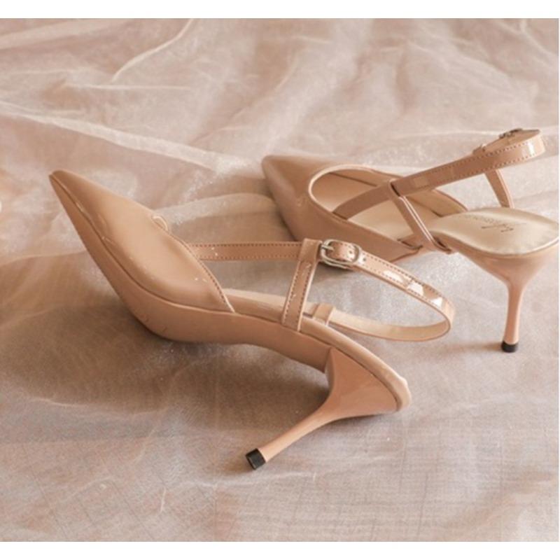 Fashion New Brand Plus Size 34-42 Women Heeled Sandals Retro Rome High Heels Shoes Women High Heel INS Leather Buckle Pumps Mules
