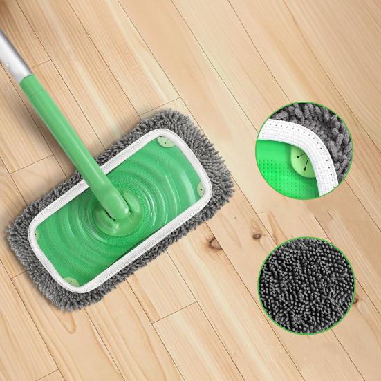 4/6Pcs Microfiber Flat Mop Replacement Cloth Cover Wet Dry Cleaning Washable Mop Covers for Swiffer Sweeping Mop