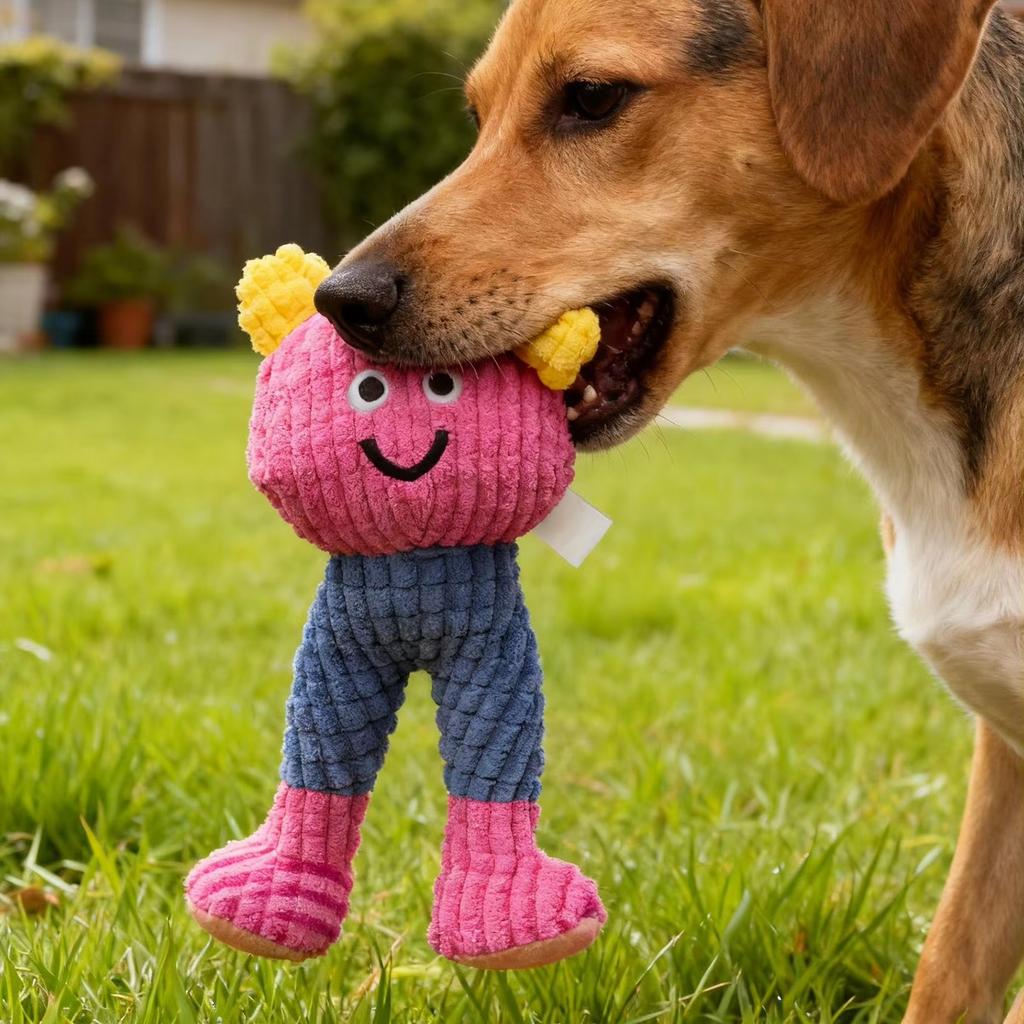Dog& Squeaky Chew Toys-Soft Yarn Plush &Long Leg Baby Dog and Catnip Toy with Squeakers & Crinkle Paper Gift for Small