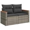 Vidaxl 8-Cz. Furniture Set With Cushions, Grey, Poly Rattan and Acacia