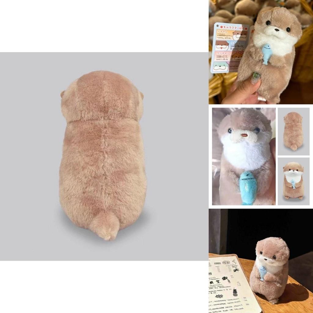 Cute Amuse Otter Plush Toy With Fish Adorable Gift For Girls Hanging Decoration