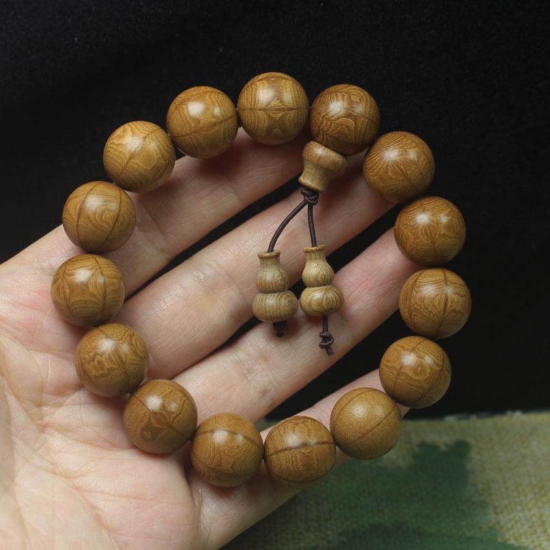 20mm Premium Old Material Liu Dao Mu Bracelet Straight Grain Wooden Buddhist Prayer Beads Wholesale