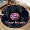 FC Bayern Munchen Custom Name Round Area Rug,Carpet Rug for Living Room Bedroom Sofa Playroom Decor,Non-slip Floor Mat