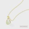S925 Sterling Silver Jade Pendant Necklace - Elegant Women's Clavicle Chain