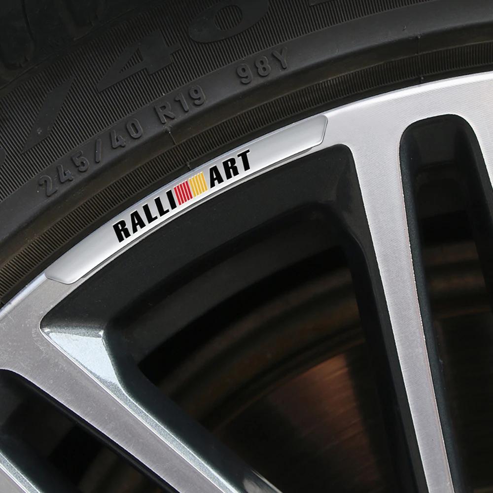 Cytbfl1 Set of 4 Aluminum Car Wheel Racing Decals and Badges for Mitsubishi Ralliart, Outlander, L200, and Xpander