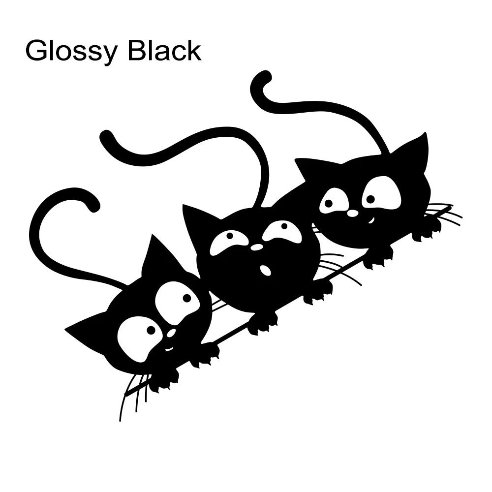 Creative&Funny Car Sticker Three Cute Cats Cartoon Vinyl Decal For Car Body Window Side Door DIY Decoration Sticker Accessories