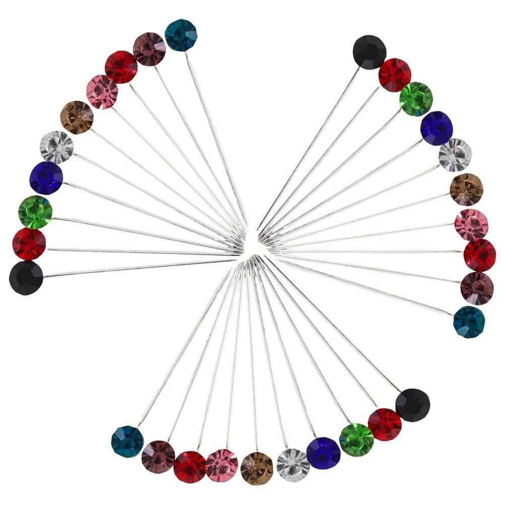 

30 Pcs Muslim Hijab Pin Scarves Decorative Rhinestone Ball Scarf for Decoration 5.00X0.60X0.50CM