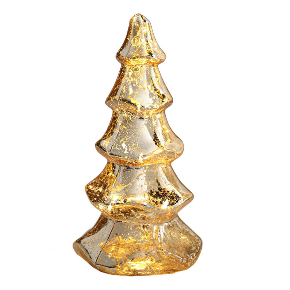 Festive Decoration Christmas Tree Glass Decoration Sparkling Christmas Tree Lamp with Led Lights Star Topper Festive for Home