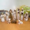 10 Pcs Nativity Figurine Resin Sculpted Hand-Painted Nativity Figures Ornaments Holiday Christmas Wedding Decor Family Gift