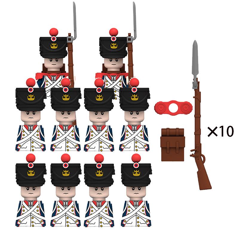 Napoleon Wars Military Figures Army Soliders Weaponry Suit Small Particles Building Blocks Childrens DIY Toys Boys Gifts