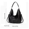 Women Handbag Spacious Interior Fashionable Casual PU Shoulder Bag for Commute Shopping Black Free Size