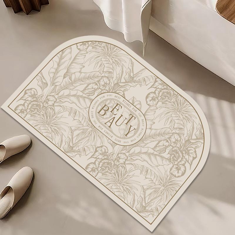 Vintage Cream Style Diatomaceous Bath Mat With Absorbent Quickdry Technology For Bathroom And Shower Area