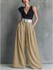 Women's Wide Leg Pants with Detachable Belt In Multiple Colors