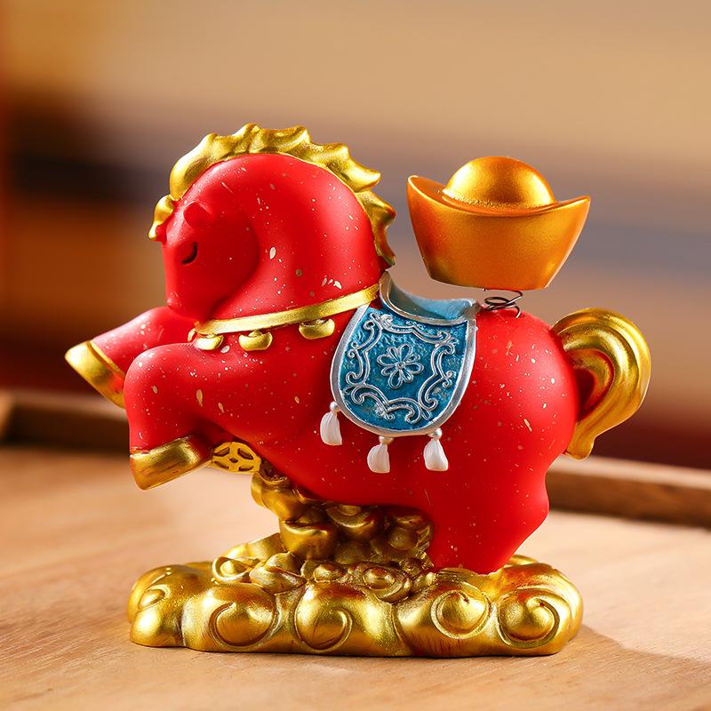 2026 New Year Prosperity Horse Ornament Set: Chinese Style Wealth Gift for Housewarming & Clients