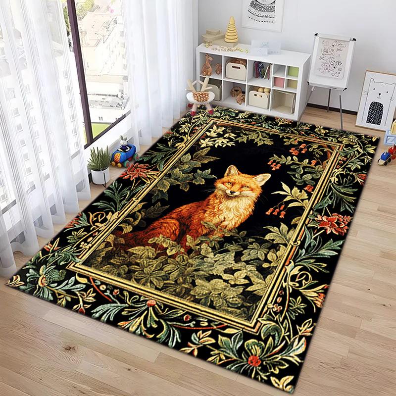 Fox Floral Frame Carpet Is Suitable For Living Room And Bedroom Doormats Office Balcony Decorative Carpet A10