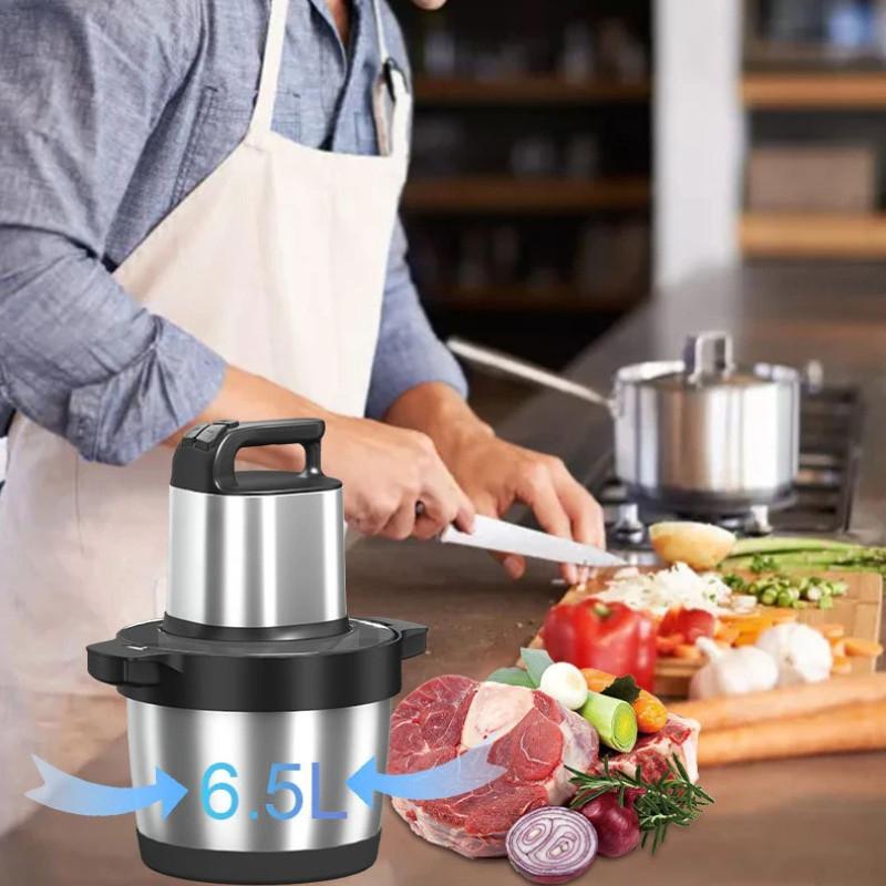 1500W  Stainless Steel Meat Grinder 3 Gears Powerful 4-Layer Blade Vegetable Crusher Kitchen Onion Garlic Grinder