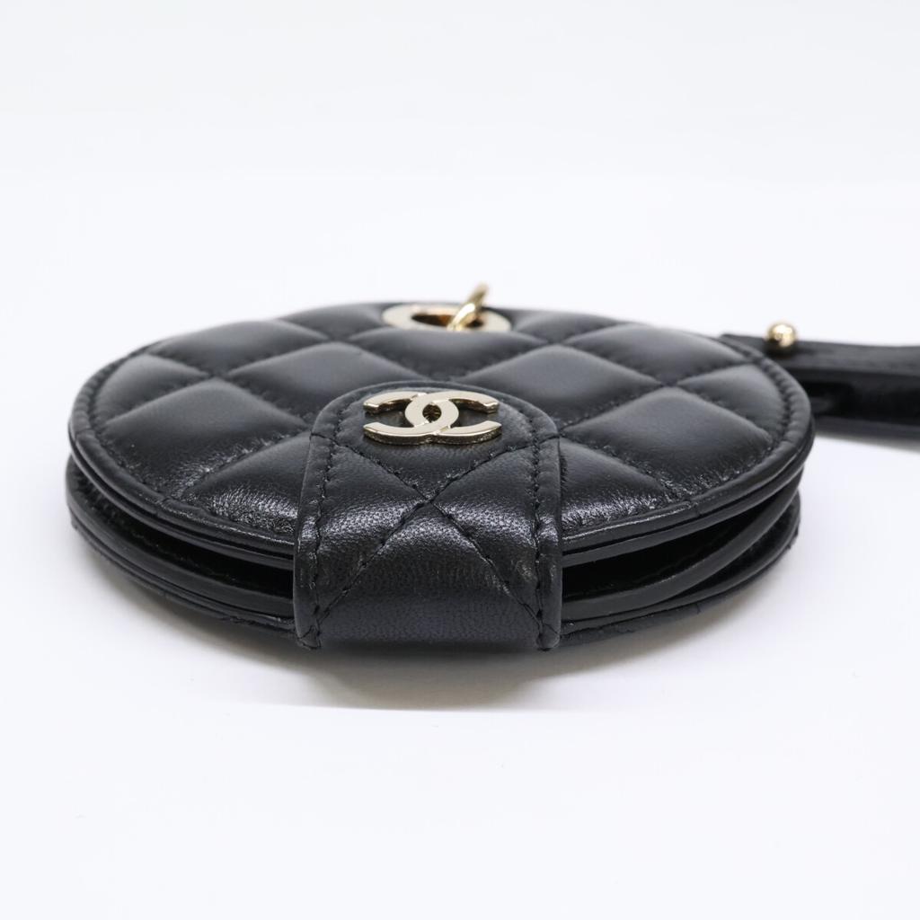 CHANEL [Excellent Condition] GHardware Matelasse Lambskin Name Tag, No. 28 charm blackUsed