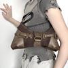 Retro Patchwork Achselhöhen-High-End-Motorrad Hot Girl High Looks Vielseitige Einzel-Schulter-Baguette-Tasche