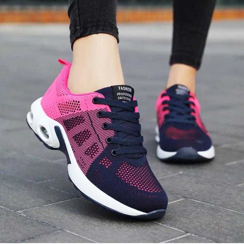 Fashion Ladies Shoes 2024 Brand Lace-up Women's Vulcanize Shoes Fashion Color Matching Ladies Casual Shoes New Round Head Mesh Sneakers