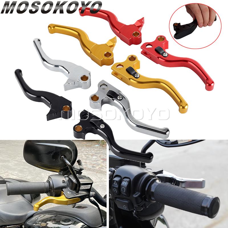3-Finger Kurzer Bremskupplungshebel Schalthebel CNC-Aluminium Bremssteuerung für Harley Sportster 883 1200 XLH XL Custom Roadster