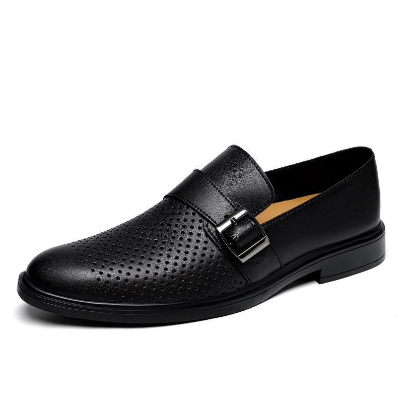 Fashion Luxury Brand Men's Genuine Leather Loafers Breathable Slip-On Shoes Male Casual Comfortable Business Shoes Men Wedding Dress